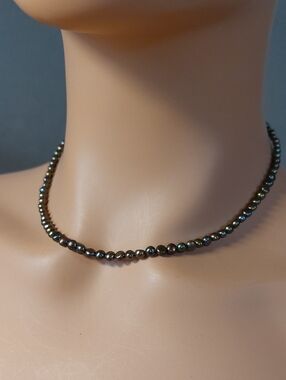 925 Genuine Freshwater Bronze Peacock Pearl Necklace Sterling Silver